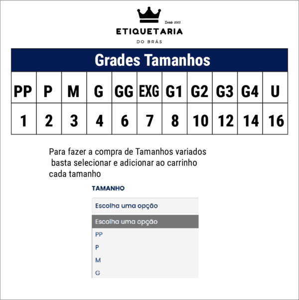 Etiqueta "Tamanhos" Estampado em Nylon - Image 2