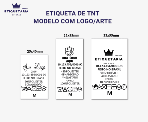 Etiqueta de Composição em TNT com ARTE PERSONALIZADA